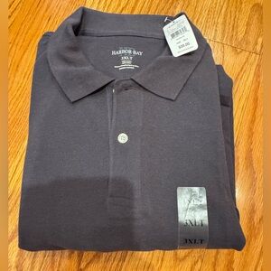 Harbor Bay Men Big and Tall : Dark Grey Polo Short Sleeve Classic Design 3XLT